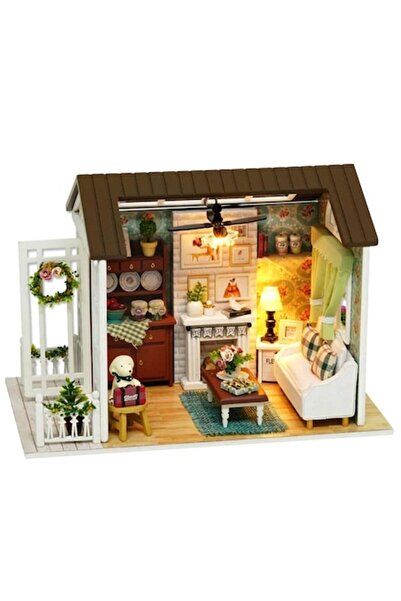 Glow Goods Многофункционален модел на къщичка за кукли, дървен, LED осветление