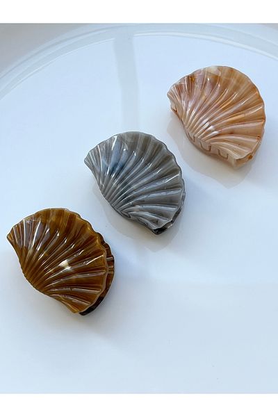 Twinssis Accessories 3 Pieces Mini Seashell Mussel Peg Buckle
