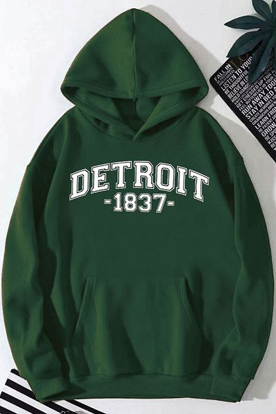 Boi Φούτερ με κουκούλα με στάμπα Detroit