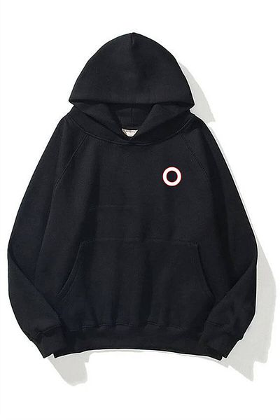 Boi Unisex O Letter Μαύρο Φούτερ με κουκούλα