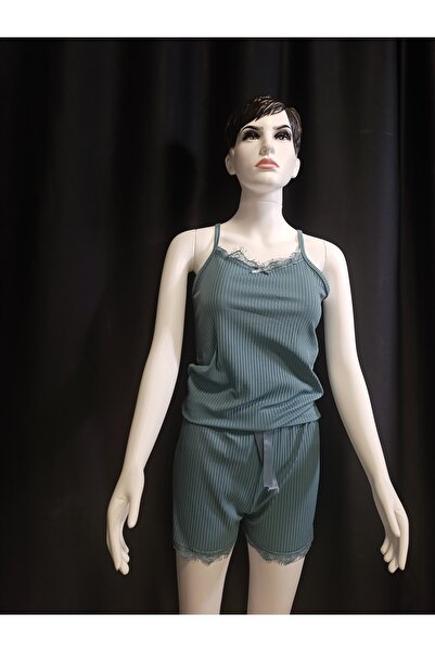 Butik Dantel Detaylı Askılı Kadın Şortlu Pijama Takımı