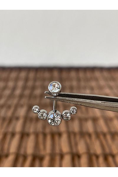 Rupen Kraft 316 L Surgical Steel 5 Stone Model Gold Navel Piercing