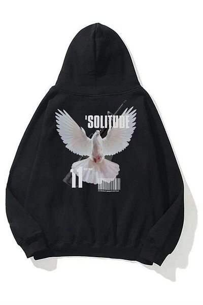 Boi Unisex φούτερ Solitude Μαύρο Hoodie