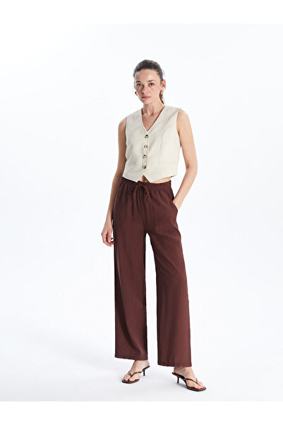 LC Waikiki Elastic Waist Textured Women's Trousers