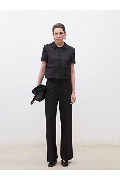 LC Waikiki Γυναικείο παντελόνι από κρεπ με χαλαρή εφαρμογή Özmarka Νέας Σεζόν