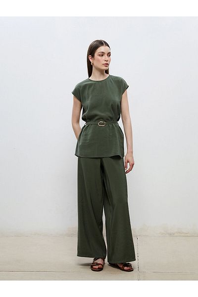 LC Waikiki Wide Leg Women's Trousers with Elastic Waist