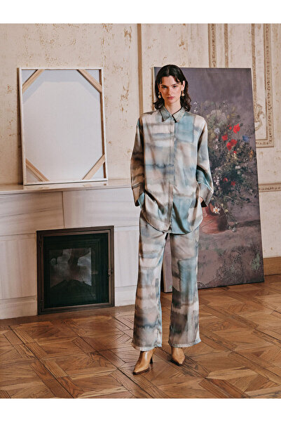 LC Waikiki Özmarka New Season Women's Batik Patterned Trousers with Elastic W...