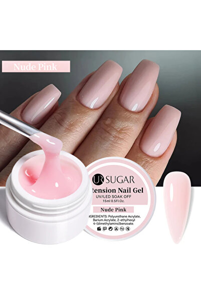 Born Pretty UR Sugar Nude Pink Extension Nail Gel /Nude Pembe Protez Tırnak J...