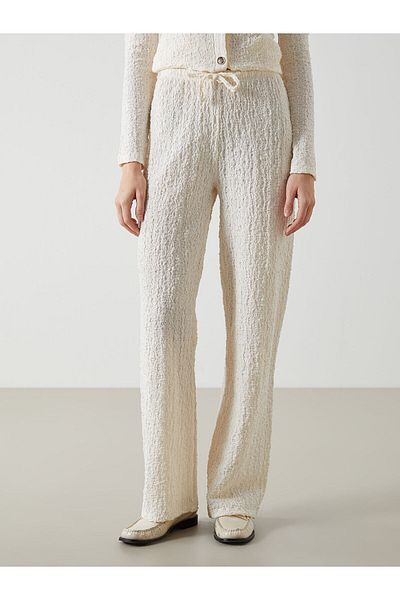 LC Waikiki Elastic Waist Textured Women's Trousers