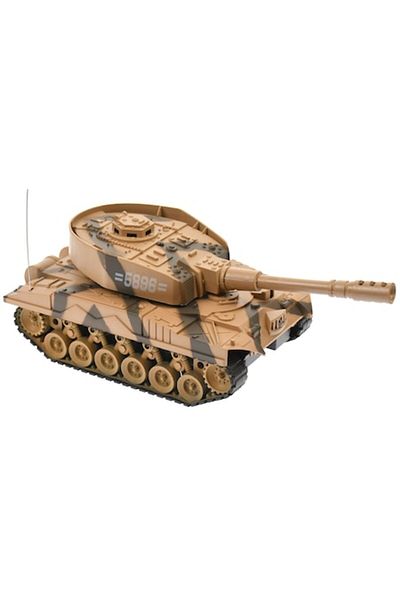 BRAVOSHOP Tanc german de jucărie Panzer IV pentru copii, telecomandat, sunete și lumini, maro-verde