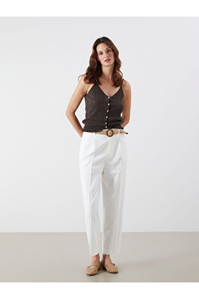 LC Waikiki Nevavm Farkıyla Belted Carrot Cut Women's Pleated Pants