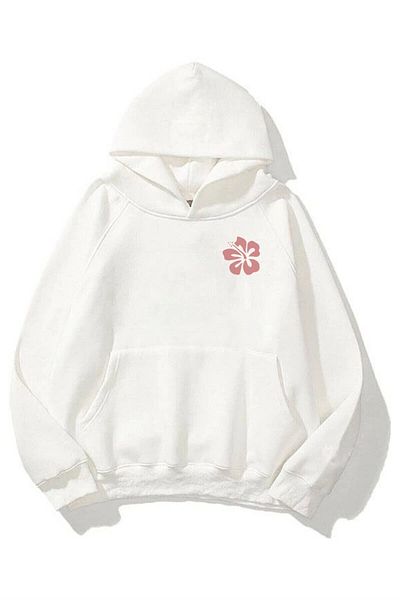 Boi Unisex Siesta Beach White Sweatshirt Hoodie