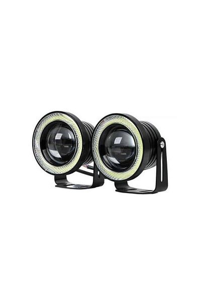 BGRJ Automotive Set of 2 LED projectors 89mm, with magnifying glass and Angel Eyes