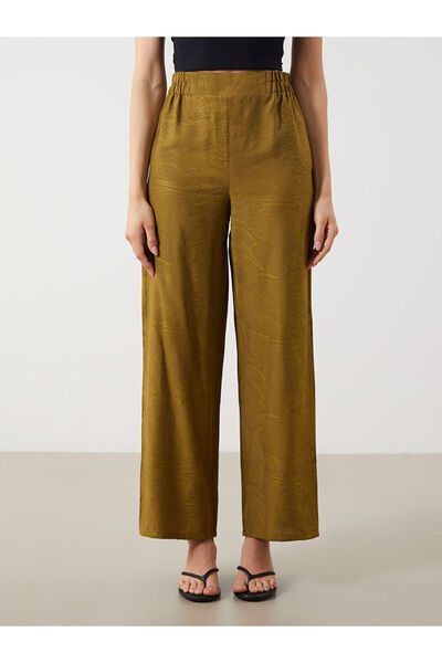 LC Waikiki Lcw Women's Elastic Waist Patterned Trousers Fast Fashion