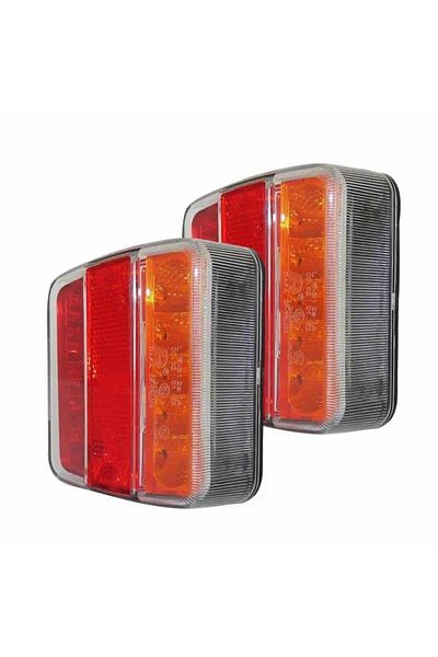 BGRJ Automotive Set of 2 LED taillights 4 functions, 12V, trailer, platforms