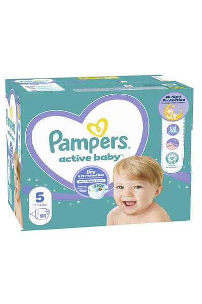 Pampers Active Baby Mega Box Diapers, All Night Protection, Size 5, 11 -16 kg, 111 pcs