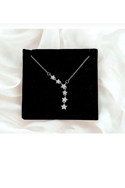 Lumina Atelier Y Shooting Star Zircon Steel Necklace