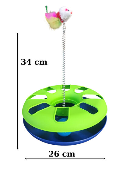 ego home Çıngarak Toplu Yaylı Fareli Kedi Çember Oyuncağı Kedi Eğlence Aksesuarı Kedi Oyun Çemberi