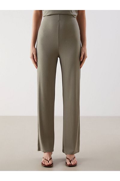 LC Waikiki Elastic Waist Textured Women's Trousers