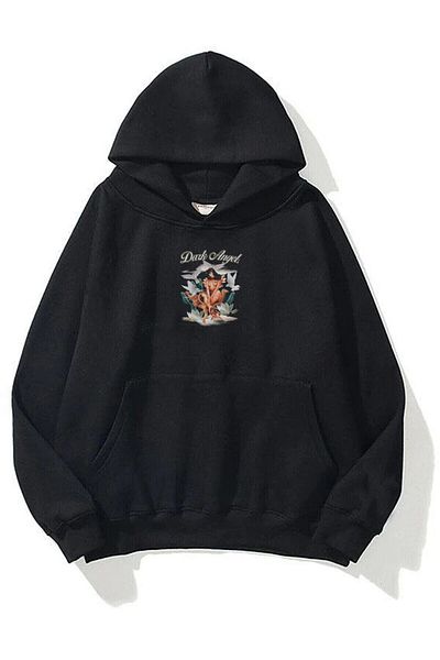 Boi Unisex Φούτερ Dark Angel Μαύρο Hoodie