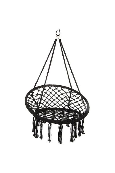 Palmonix Suspended Chair for Garden, Terrace or Balcony, Black with Mounting Kit