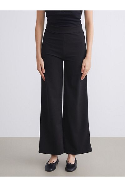 LC Waikiki Wide Leg Women's Trousers with Elastic Waist