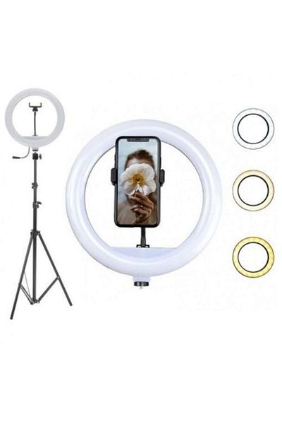 NO BRAND Large LED Ring Light with Tripod, 210 cm, Lighting for Makeup/Vlogging/Streaming/TikTok, Diameter 30