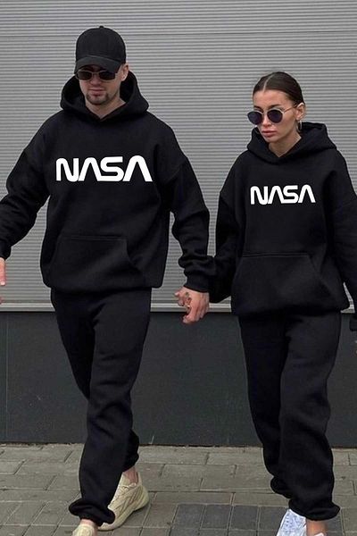 Boi Nasa Printed Couple Lover Combination Design Sweatshirt