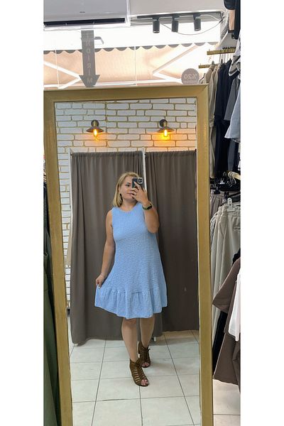 TUBA TOPTAŞ Firfirli Seersucker Dress