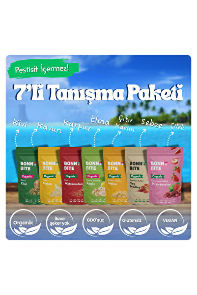 Bonny Bite 7'Lİ TANIŞMA PAKETİ KURUTULMUŞ ORGANİK KARIŞIK ATIŞTIRMALIK PAKETİ