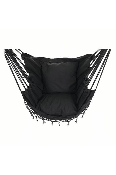 Decorer Hanging Textile Hammock Dark Gray Oframe 100x55x130 cm