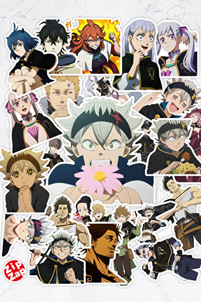 ZipZap مجموعة ملصقات Black Clover Clover Anime للهاتف المحمول والكمبيوتر المح...