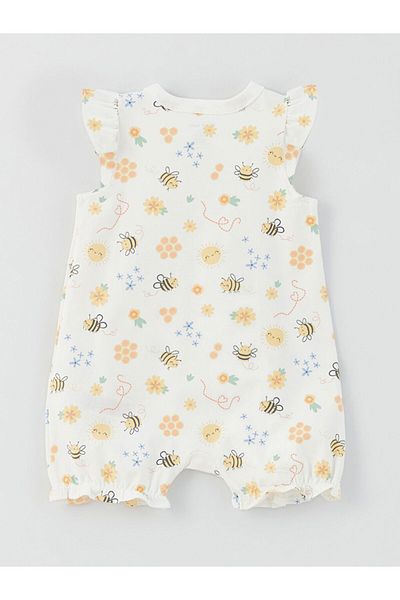 LC Waikiki Lcw Crew Neck Patterned Baby Girl Romper Fast Fashion