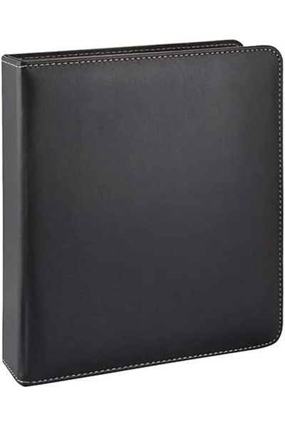 NoHar A534S A5 Faux Leather Back 4 Cm 2 Ring Elite Folder Black, A5
