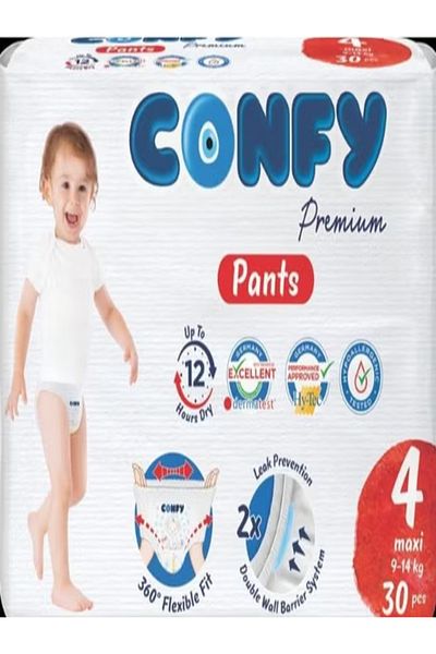 CONFY PREMIUM Baby Diaper Pants Size 4 (3x30 pcs - 90 pcs)
