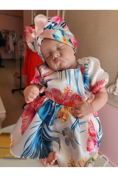 Tozpembebaby فستان أطفال من الساتان مزين بالزهور