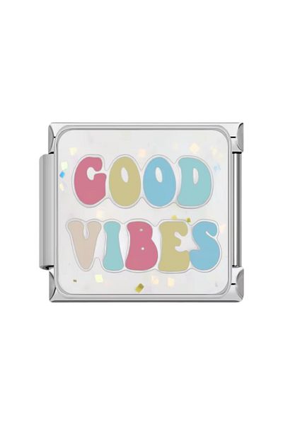 Dumledo Colored Positive Vibes (Good Vibes) Steel Italian Charm
