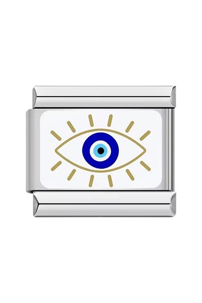 Dumledo Eye and Evil Eye Bead Steel Italian Charm