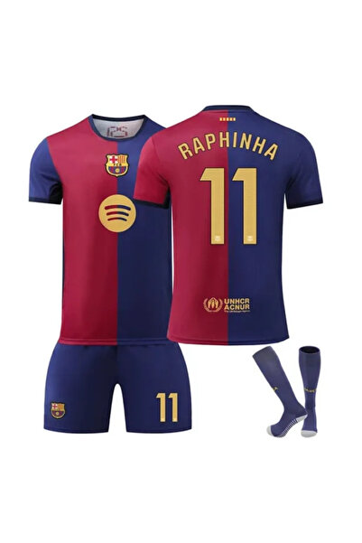 FRAGOLA B'a'r'c'e'l'o'n'a 2024/25 Yeni Raphinha Çocuk Forması Şort+Çorap+Bile...