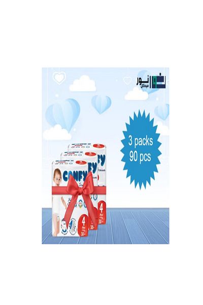 CONFY PREMIUM Baby Diaper Pants Size 4 (3x30 pcs - 90 pcs)