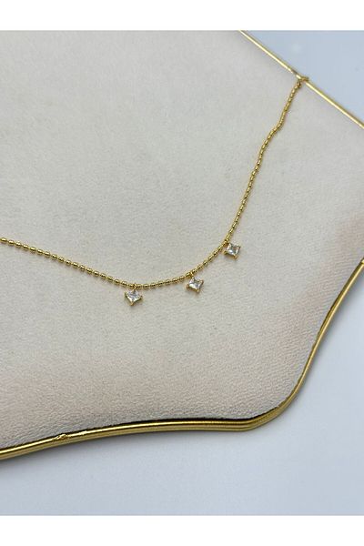 MyladyAccessoriess Steel Anklet with Triangle Charm Detail