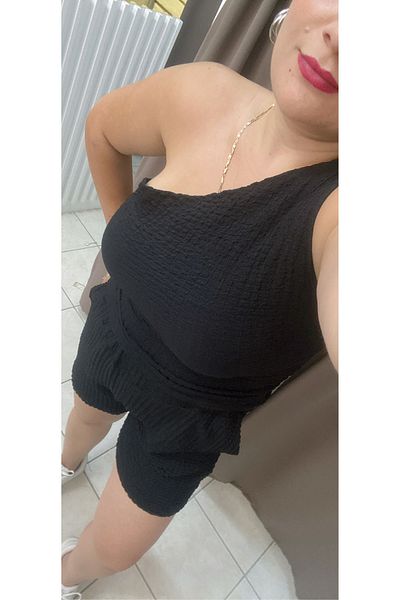 TUBA TOPTAŞ One Shoulder Seersucker Bluz