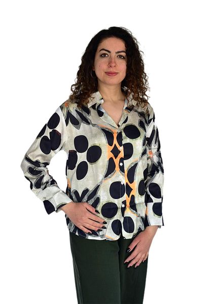 BAGLAN Women's Satin Long Sleeve Shirt Bgl-St04211
