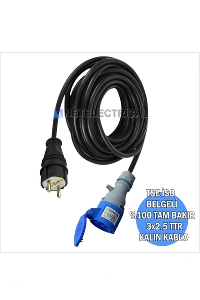 NETELECTRİCAL Tekne ve Karavan Enerji Besleme Kablosu 5 Metre Kalın Kablo |IP...