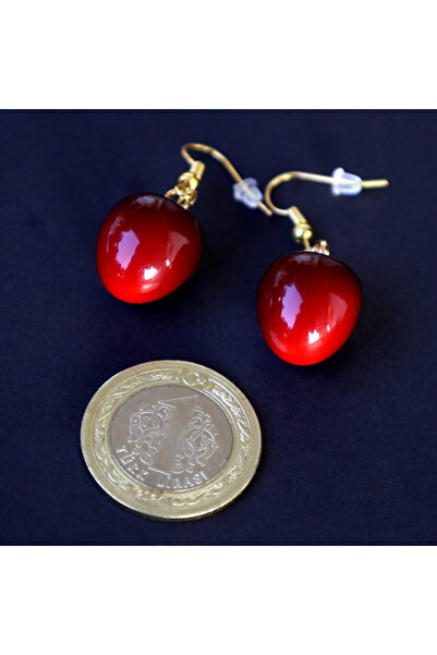 666 Mini Kırmızı Kiraz Küpe Paslanmaz Çelik Dikkat Çeken Fark Oluşturan Bir Çift Meyve tanesi