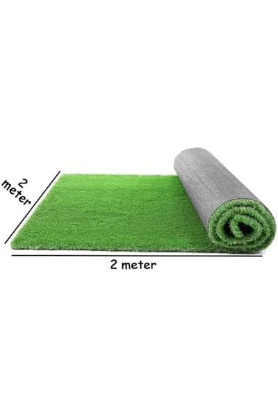genric FFD Artificial Grass Carpet 2 x 2 Meter - Thick Fake Grass Turf for Outdoor Garden, Balcony & Lawn