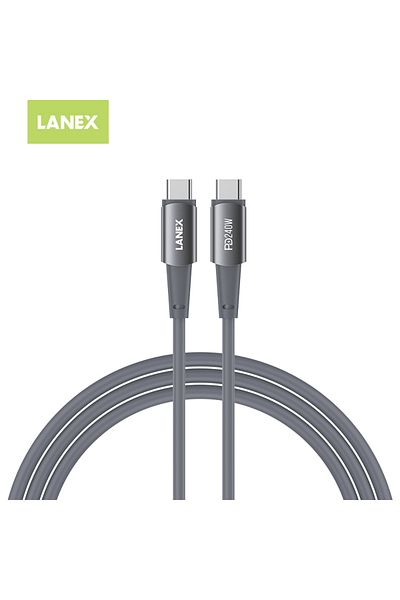 Lanex Lanix LS55CC Silicone Cable 1.5m 240W Fast Charging USB-C to Type-C Supports iPhone 15/16 and Android