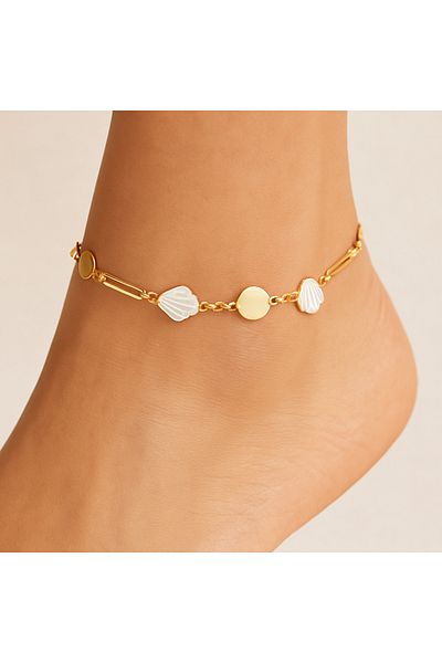 MODA MANANI Elegant Gold Chain Stone Women's Anklet – Summer Foot Jewelry