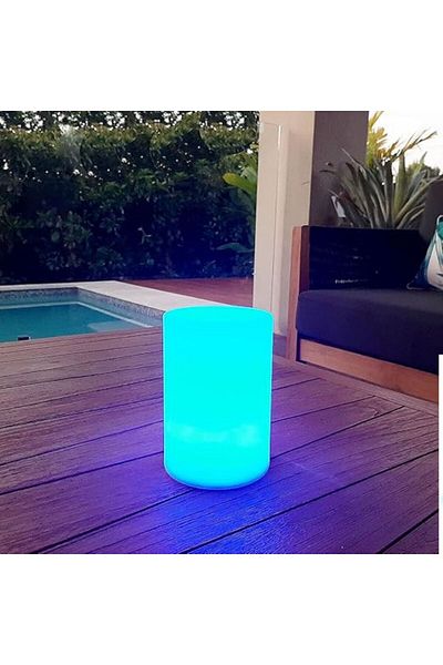ETRONIK LED Mood Light Cylinder – 16 Color Changing, Dimmable, Remote Control – Indoor/Outdoor Use