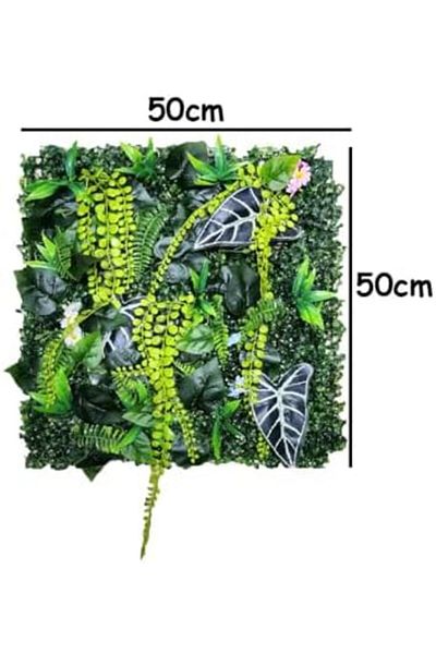 genric FFD Artificial Grass Wall Panel 50x50cm – Faux Hedge Privacy Fence Screen with UV Protectio